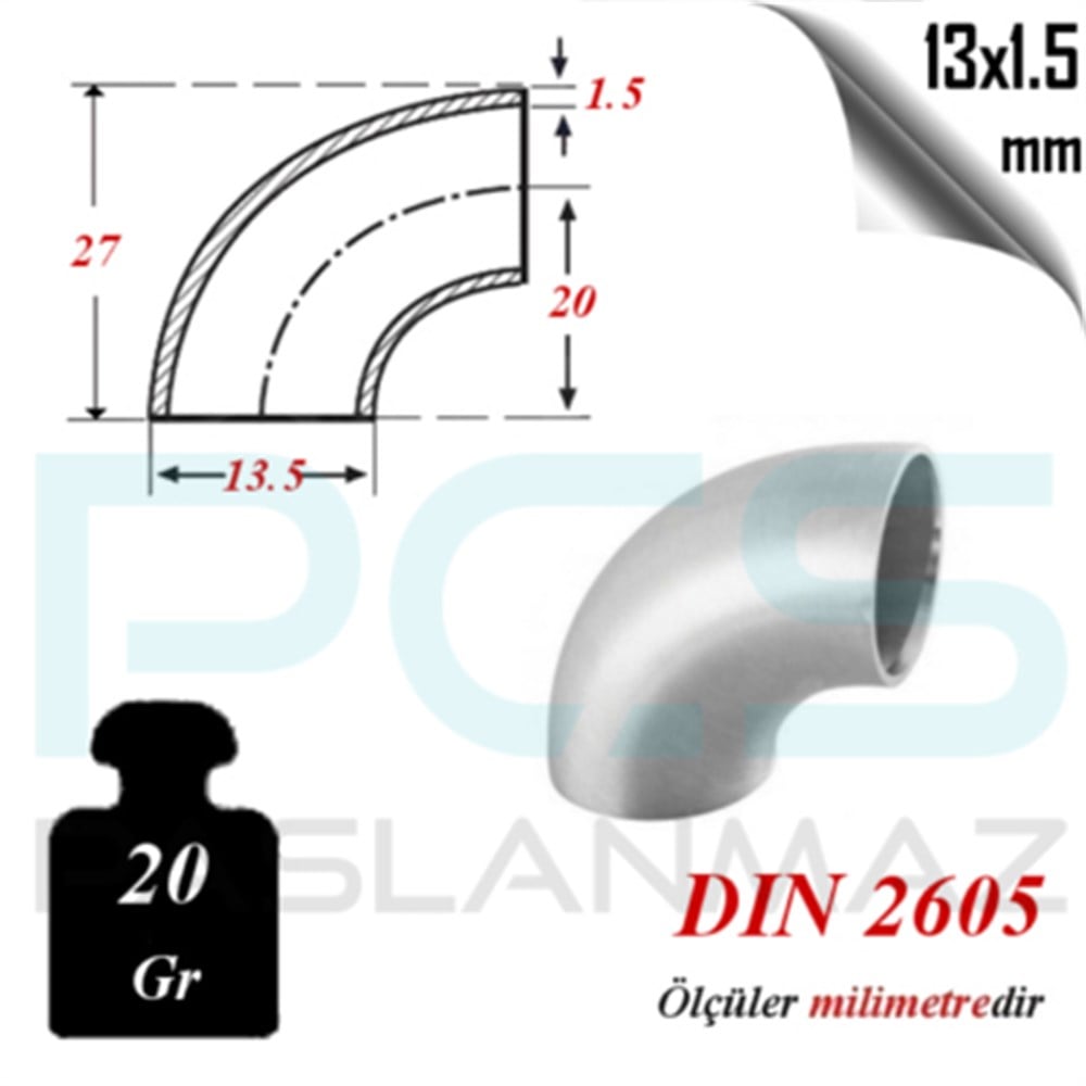 PASLANMAZ ÇELİK 304 KALİTE PATENT DİRSEK