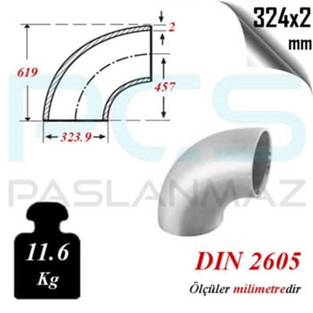 PASLANMAZ ÇELİK 304 KALİTE PATENT DİRSEK