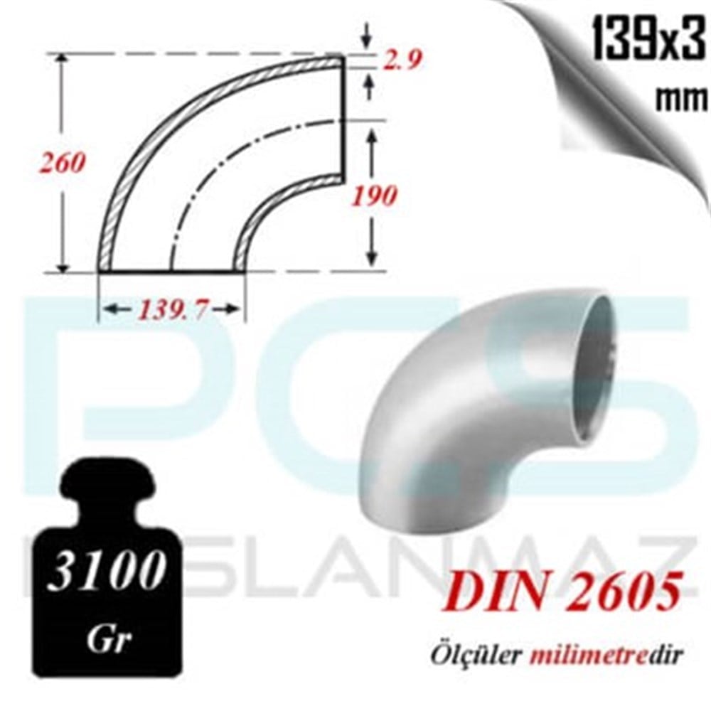 PASLANMAZ ÇELİK 304 KALİTE PATENT DİRSEK