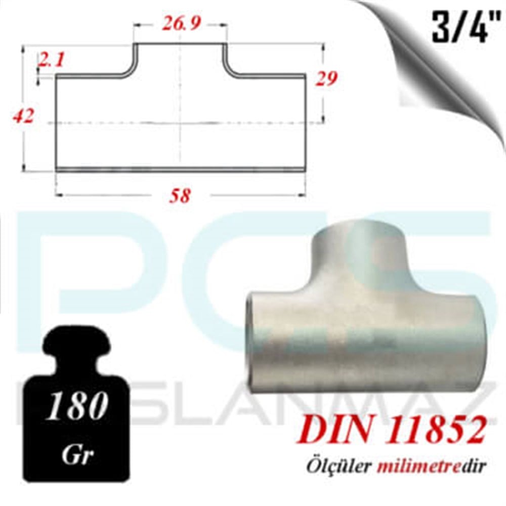 PASLANMAZ ÇELİK 304 KALİTE PATENT TEE