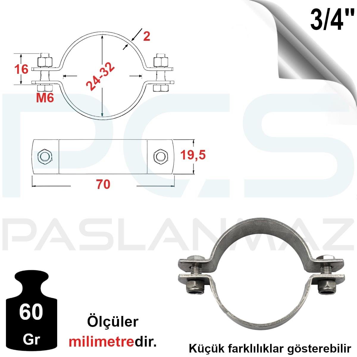 PASLANMAZ ÇELİK 304 KALİTE SAPSIZ KELEPÇE 