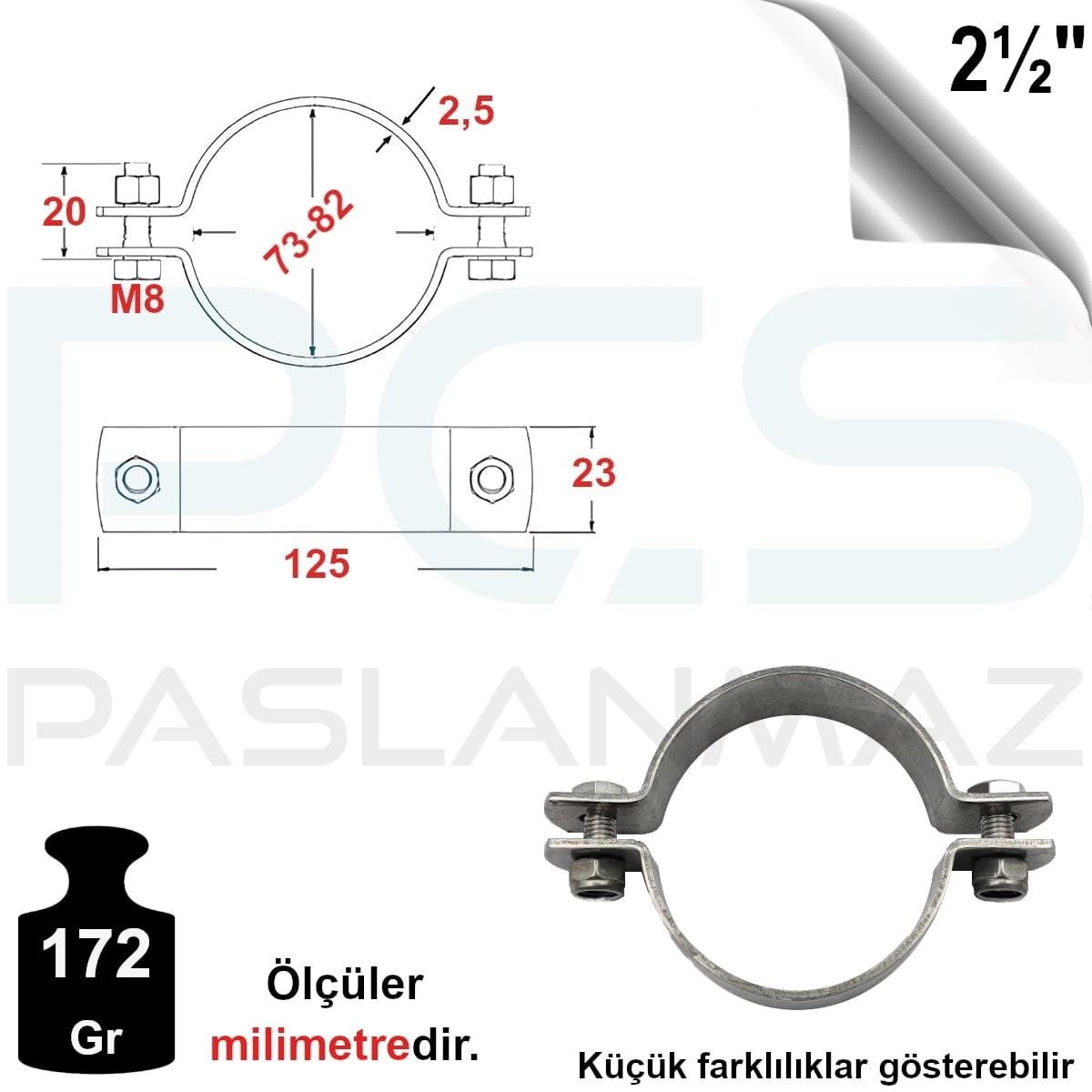 PASLANMAZ ÇELİK 304 KALİTE SAPSIZ KELEPÇE 