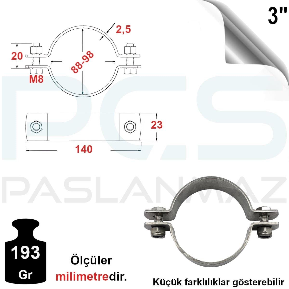 PASLANMAZ ÇELİK 304 KALİTE SAPSIZ KELEPÇE 