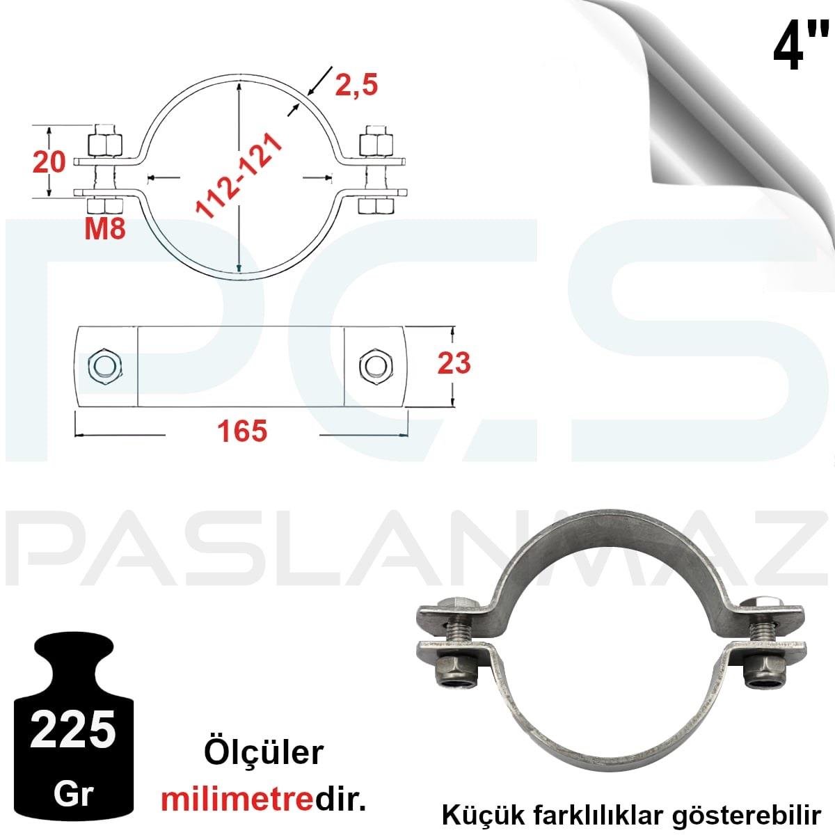 PASLANMAZ ÇELİK 304 KALİTE SAPSIZ KELEPÇE 