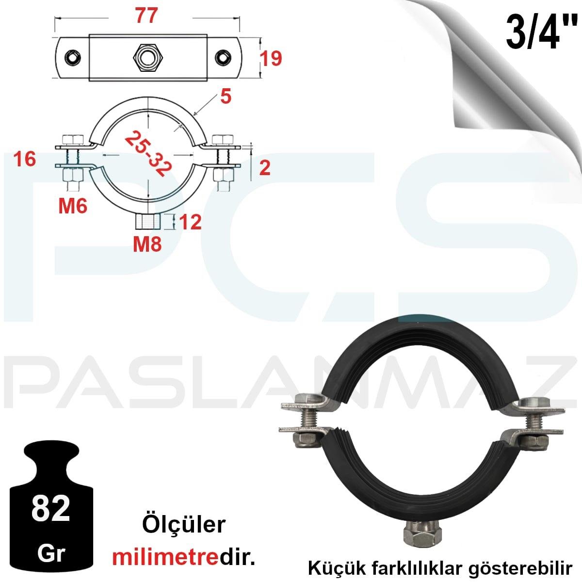 PASLANMAZ ÇELİK 304 KALİTE SOMUNLU BORU KELEPÇESİ