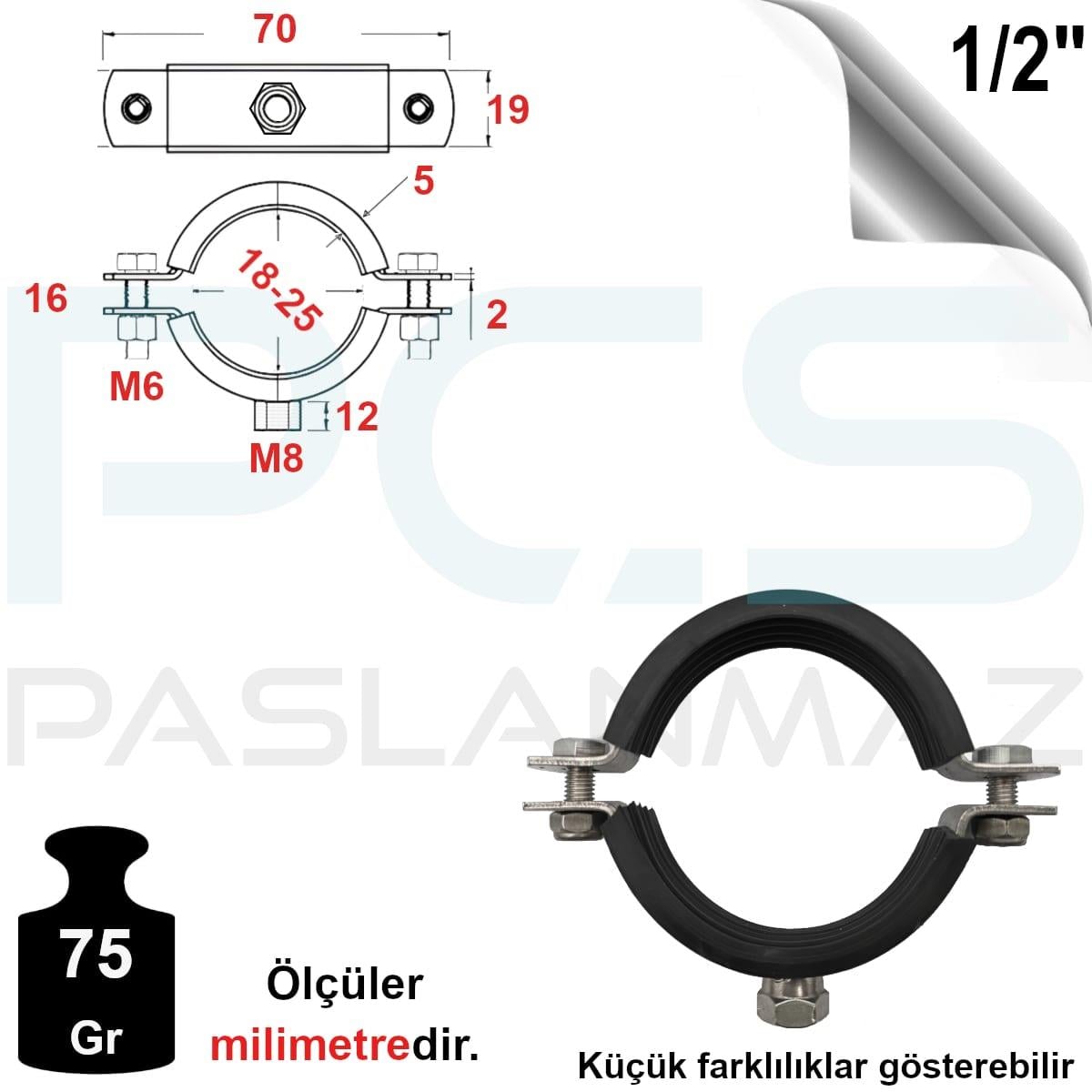 PASLANMAZ ÇELİK 304 KALİTE SOMUNLU BORU KELEPÇESİ