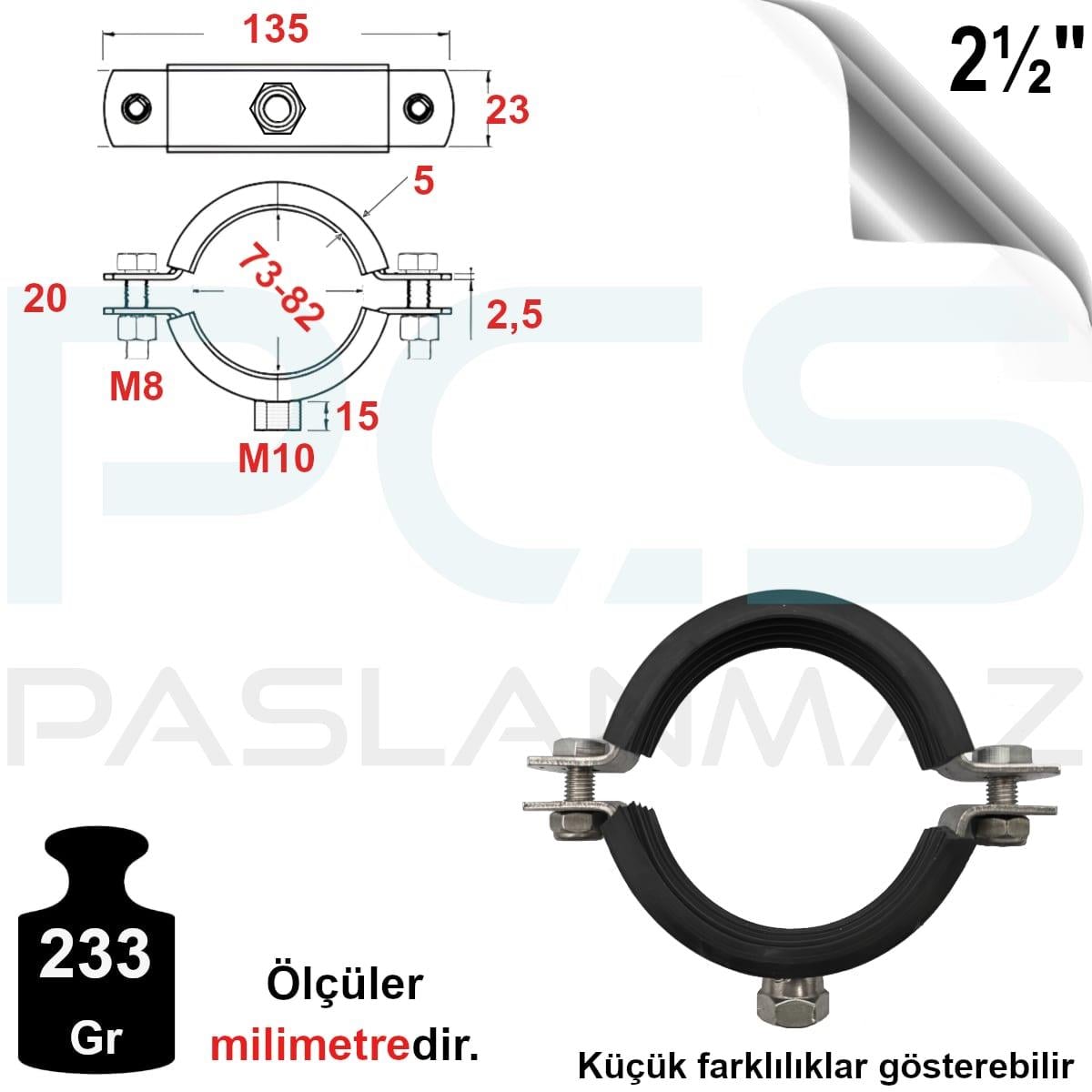 PASLANMAZ ÇELİK 304 KALİTE SOMUNLU BORU KELEPÇESİ