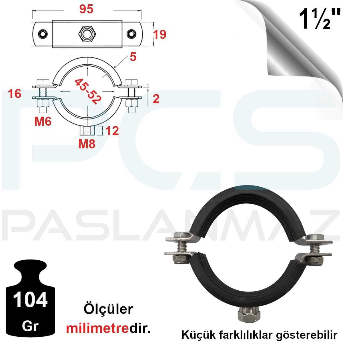PASLANMAZ ÇELİK 304 KALİTE SOMUNLU BORU KELEPÇESİ