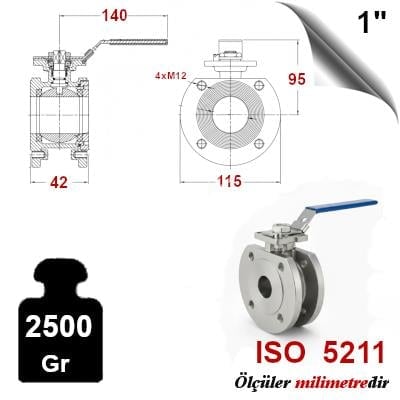 PASLANMAZ ÇELİK 304 KALİTE WAFER KÜRESEL VANA