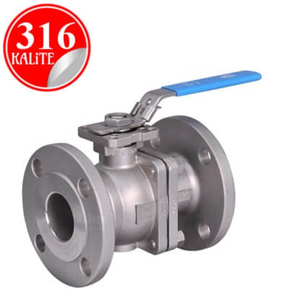 PASLANMAZ ÇELİK 316 KALİTE 2 PARÇALI FLANŞLI VANA