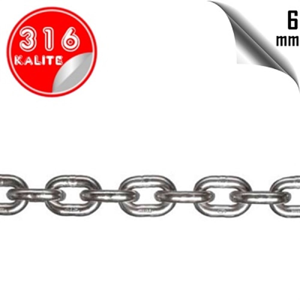 PASLANMAZ ÇELİK 316 KALİTE BAKLALI ZİNCİR