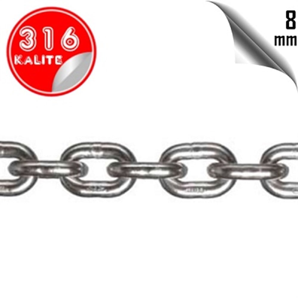 PASLANMAZ ÇELİK 316 KALİTE BAKLALI ZİNCİR