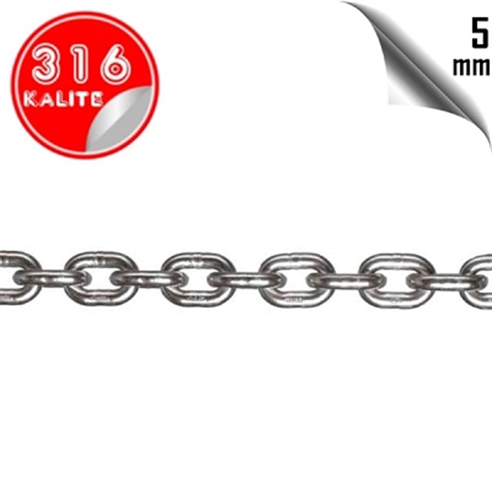 PASLANMAZ ÇELİK 316 KALİTE BAKLALI ZİNCİR