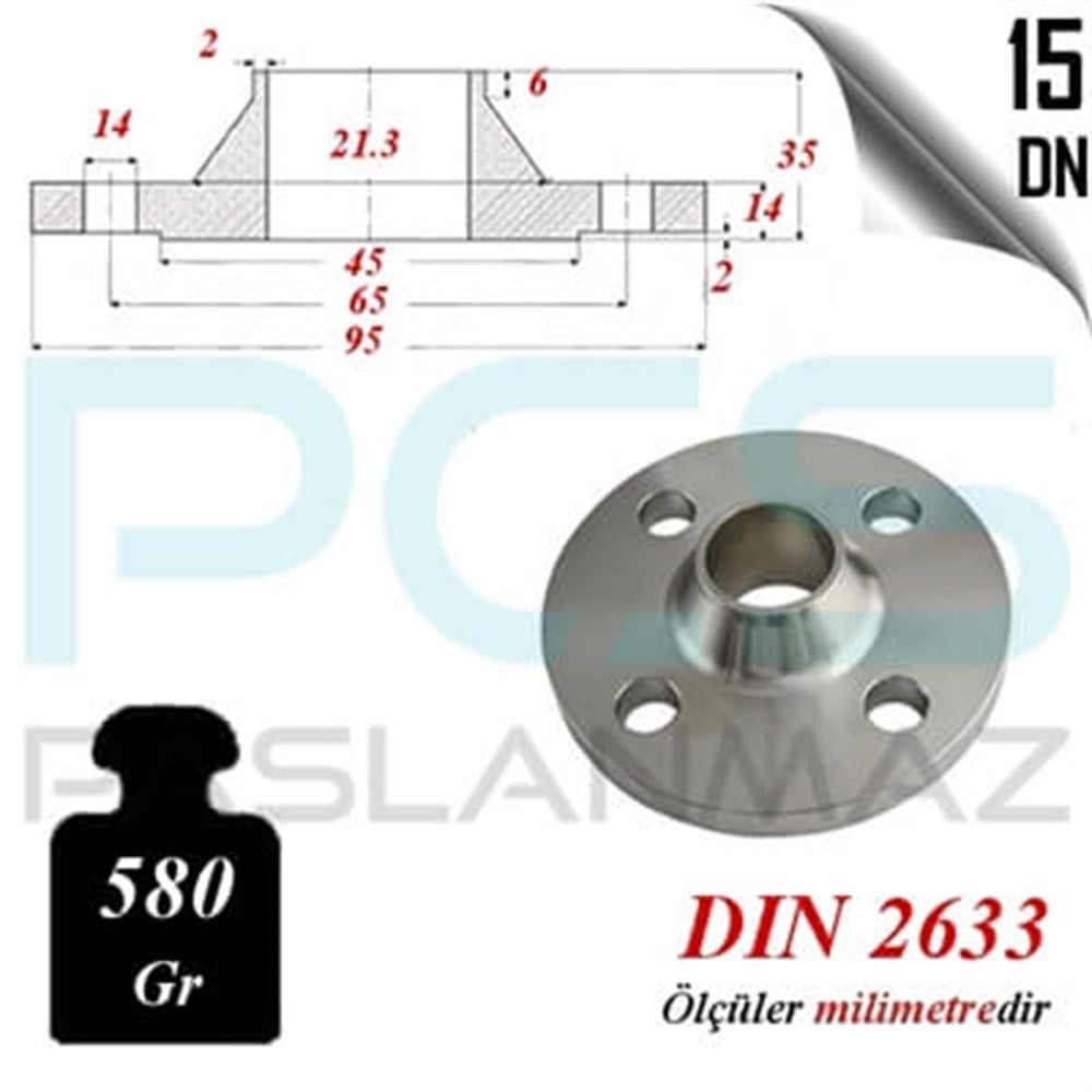PASLANMAZ ÇELİK 316 KALİTE BOYUNLU FLANŞ