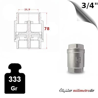 PASLANMAZ ÇELİK 316 KALİTE DİK ÇEKVALF