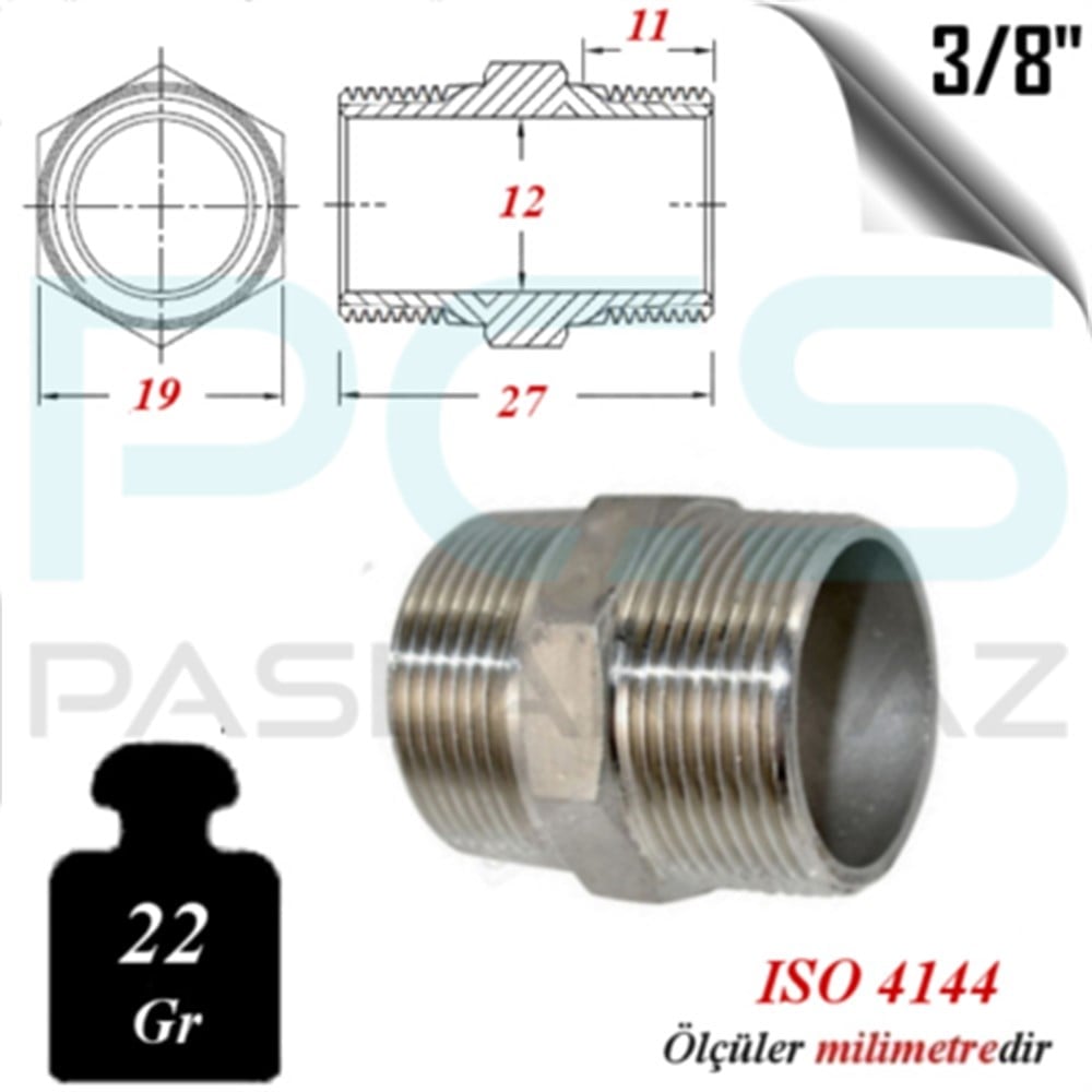 PASLANMAZ ÇELİK 316 KALİTE HEX NİPELLER