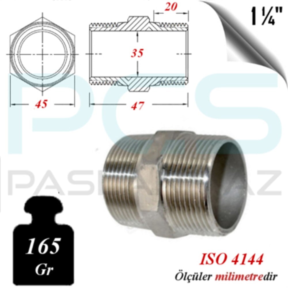 PASLANMAZ ÇELİK 316 KALİTE HEX NİPELLER