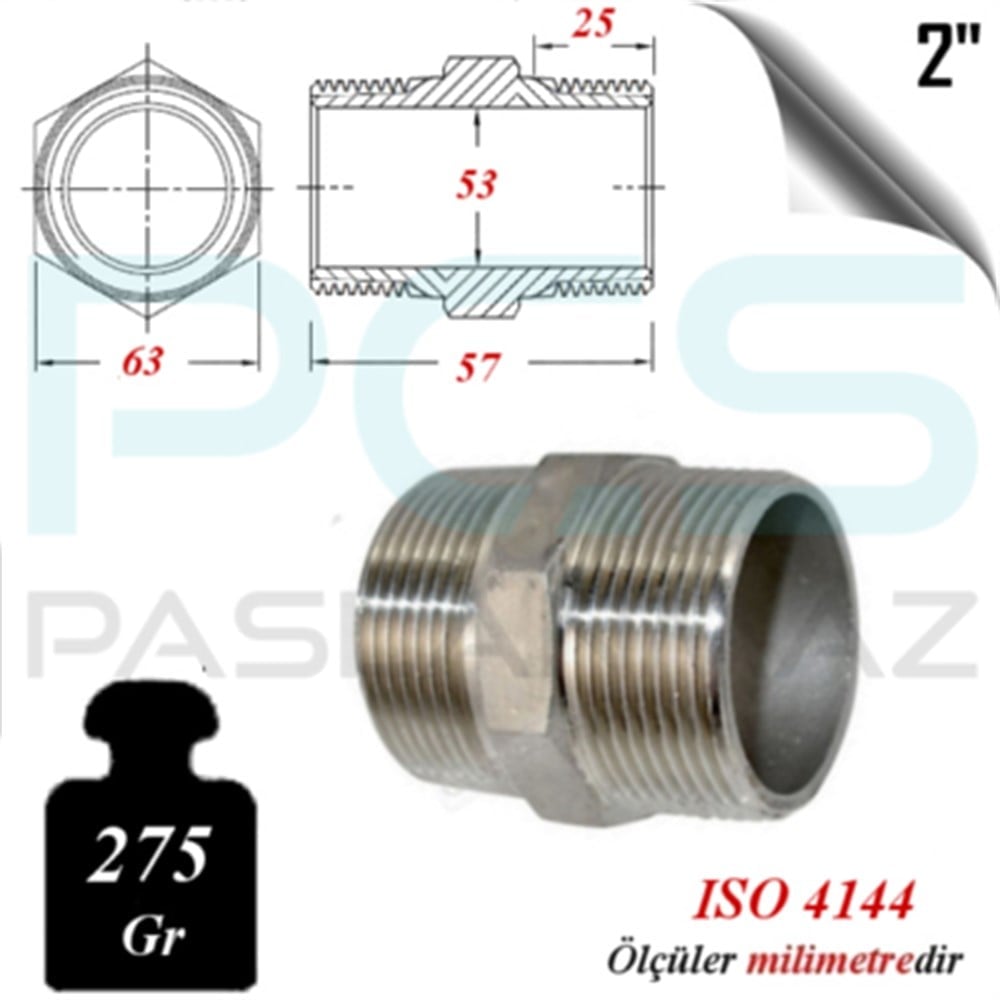 PASLANMAZ ÇELİK 316 KALİTE HEX NİPELLER