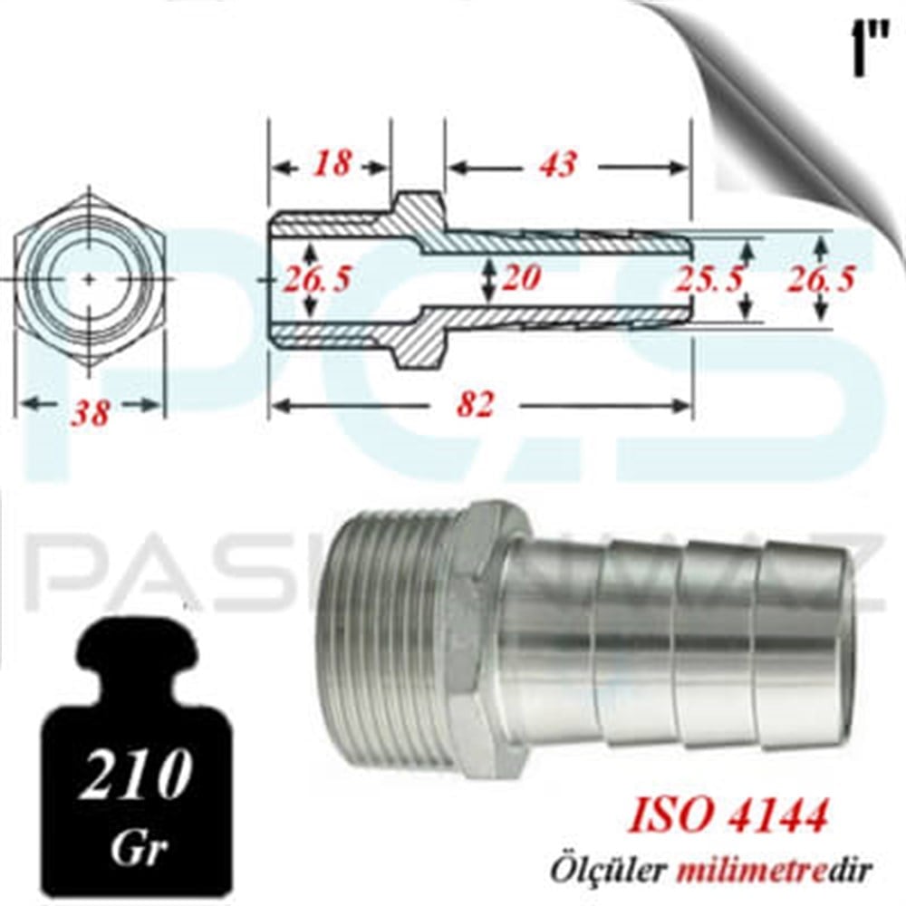 PASLANMAZ ÇELİK 316 KALİTE HORTUM UÇLU NİPELLER