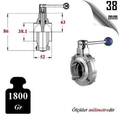 PASLANMAZ ÇELİK 316 KALİTE KELEBEK VANA