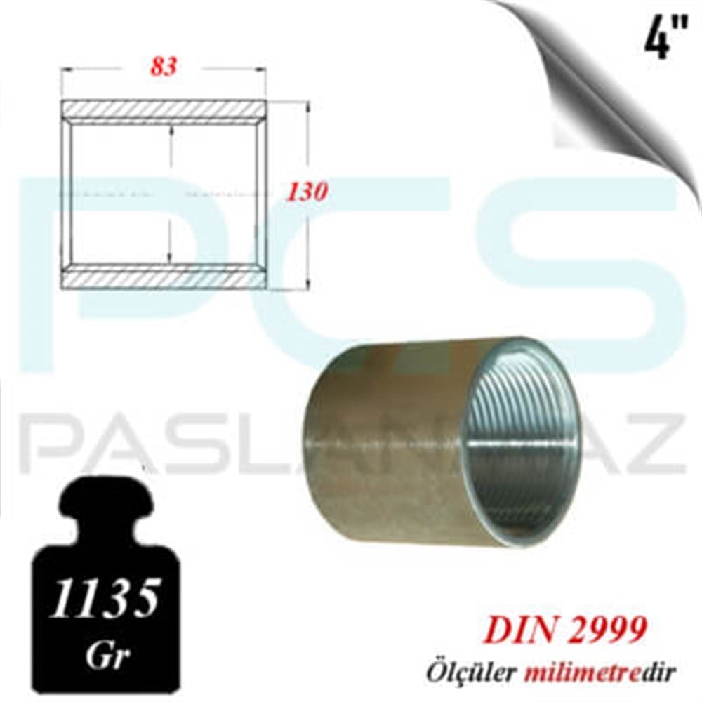 PASLANMAZ ÇELİK 316 KALİTE MANŞON