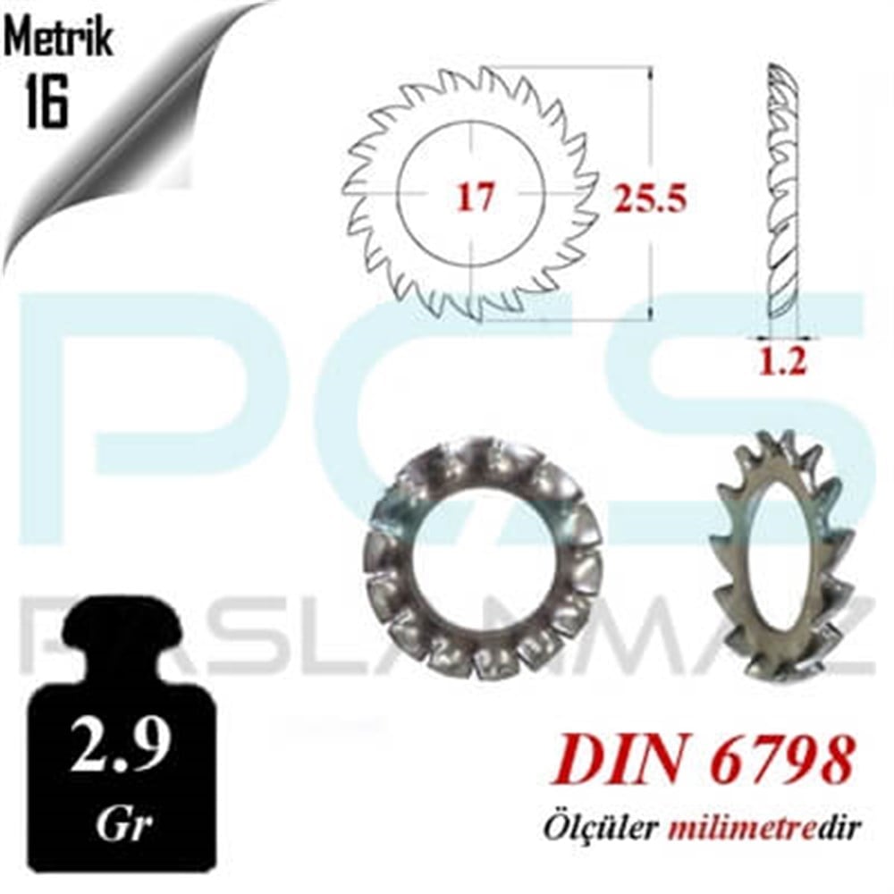 PASLANMAZ ÇELİK 316 KALİTE TIRTIKLI PUL