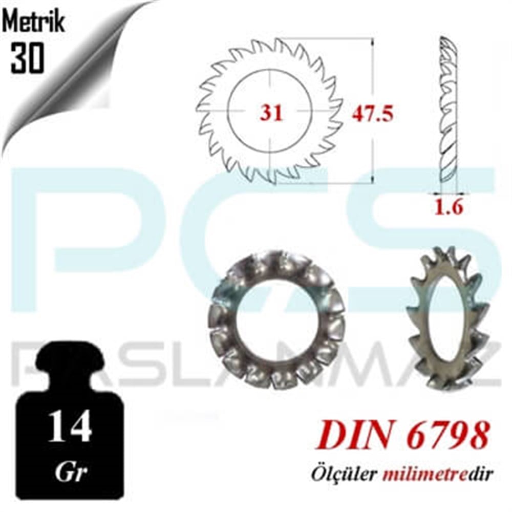PASLANMAZ ÇELİK 316 KALİTE TIRTIKLI PUL