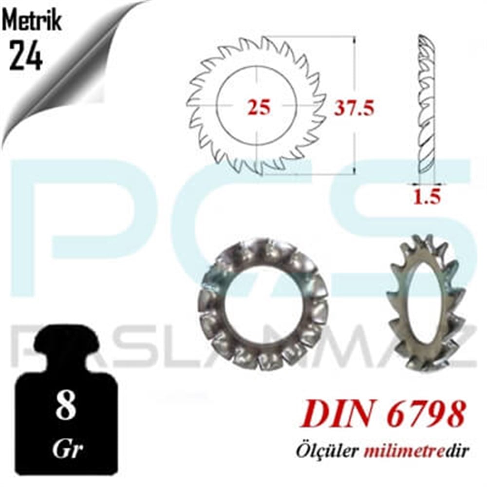 PASLANMAZ ÇELİK 316 KALİTE TIRTIKLI PUL