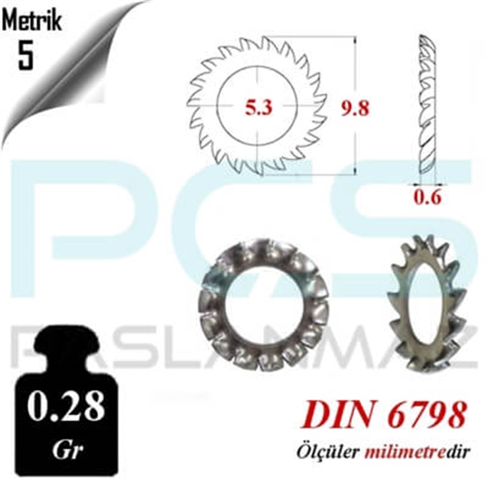 PASLANMAZ ÇELİK 316 KALİTE TIRTIKLI PUL
