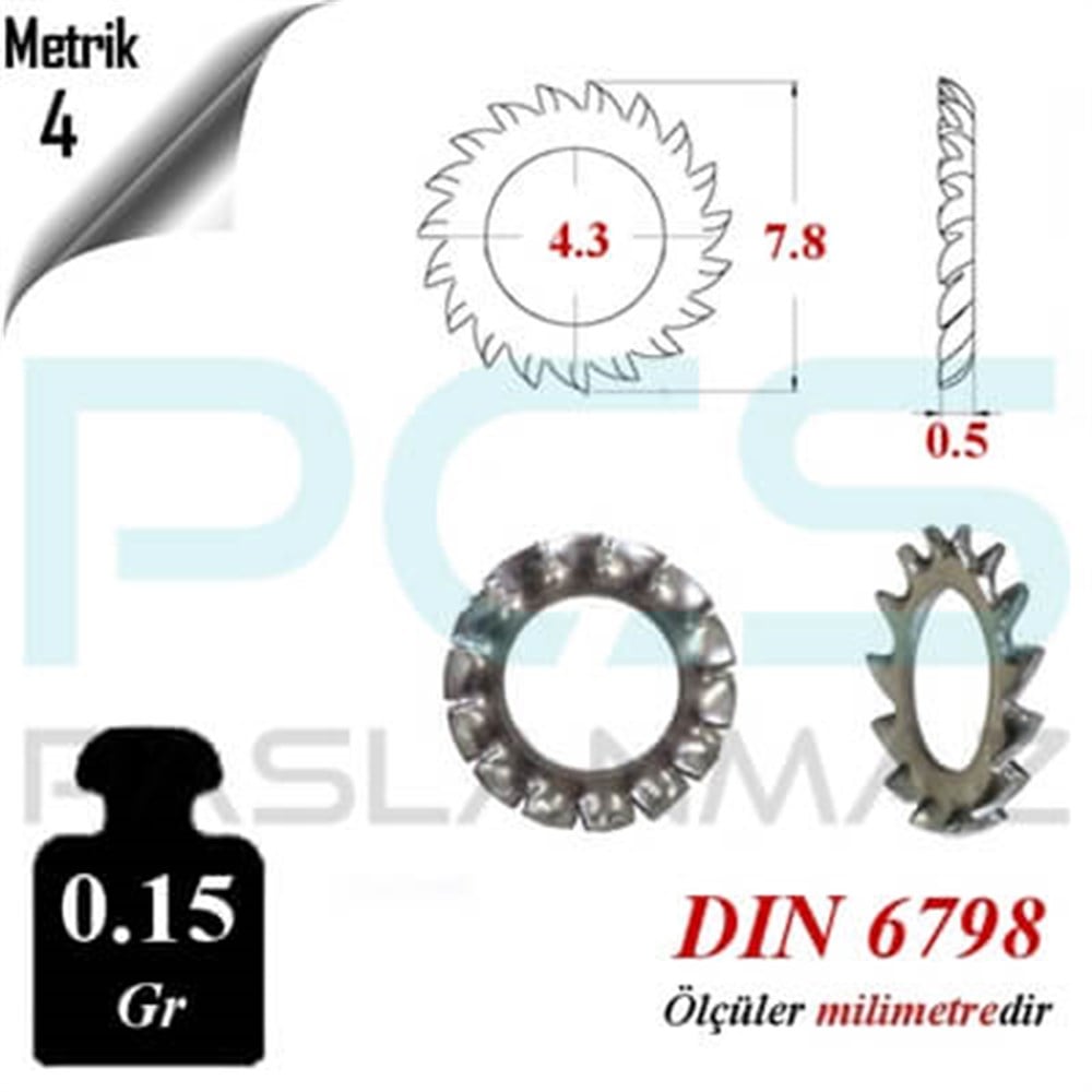 PASLANMAZ ÇELİK 316 KALİTE TIRTIKLI PUL