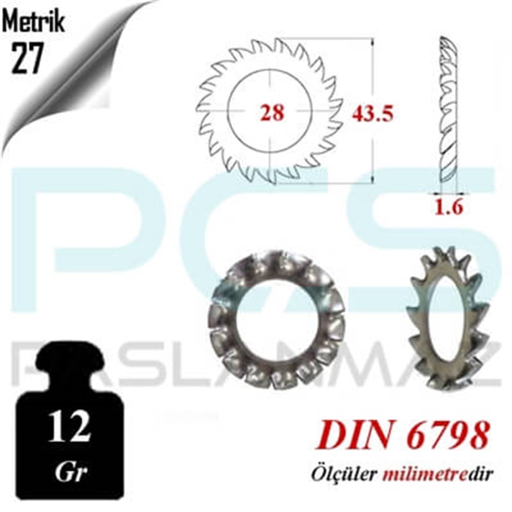 PASLANMAZ ÇELİK 316 KALİTE TIRTIKLI PUL