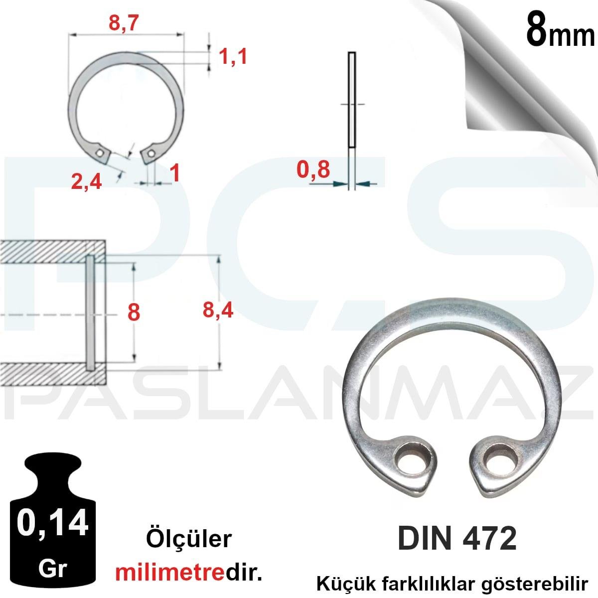 PASLANMAZ ÇELİK İÇ ( BORU ) SEGMAN