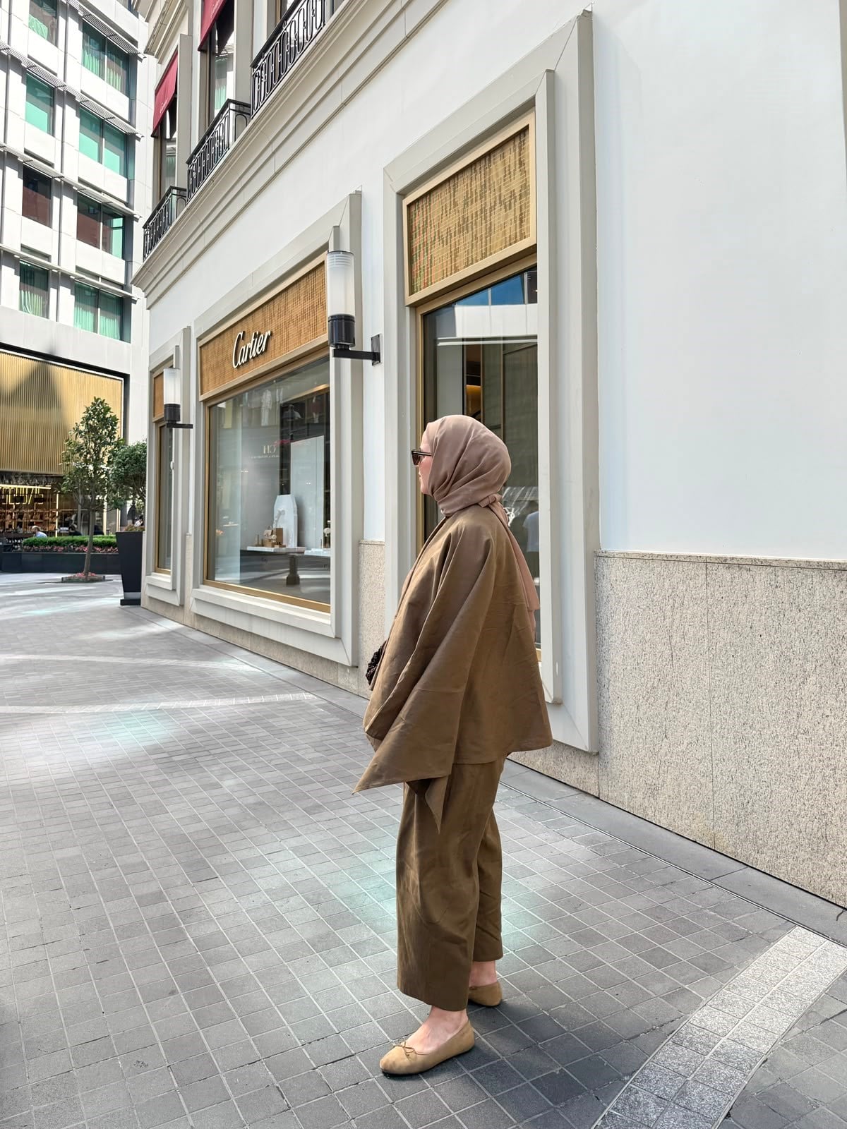 Bağlama Detaylı Keten Kahve Takım