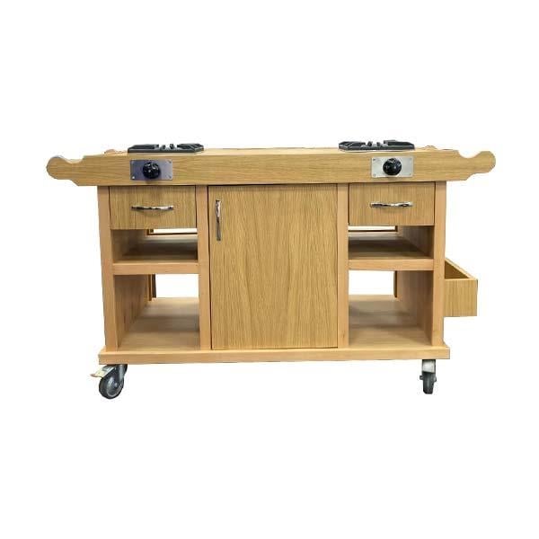 Ydg Flambe Servis Arabası, Çift Ocaklı, Özel Üretim, Güçlü Yanış