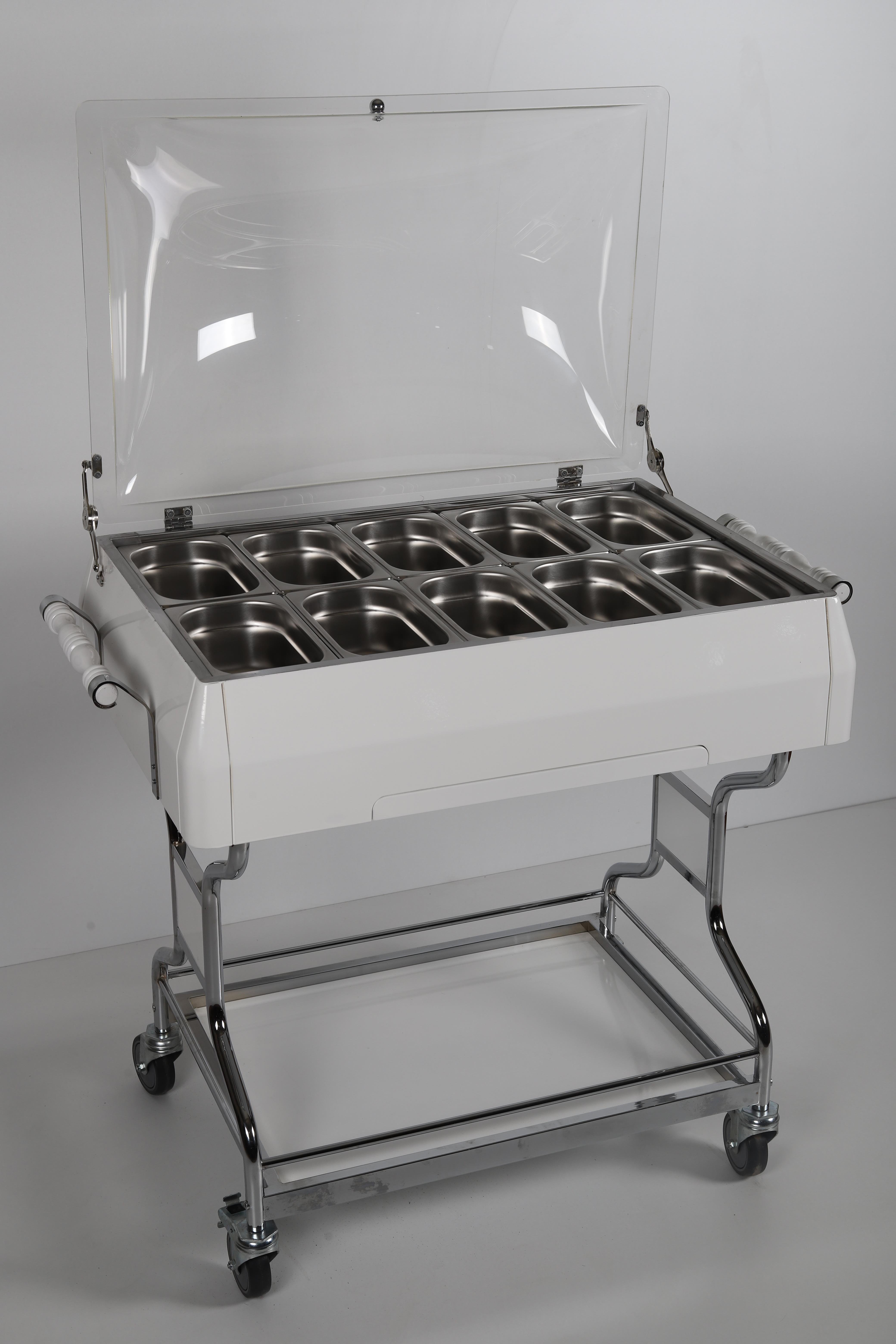 Ydg MZ08 Meze Servis Arabası, Ahşap, Soğutmalı, 109x63x110 cm