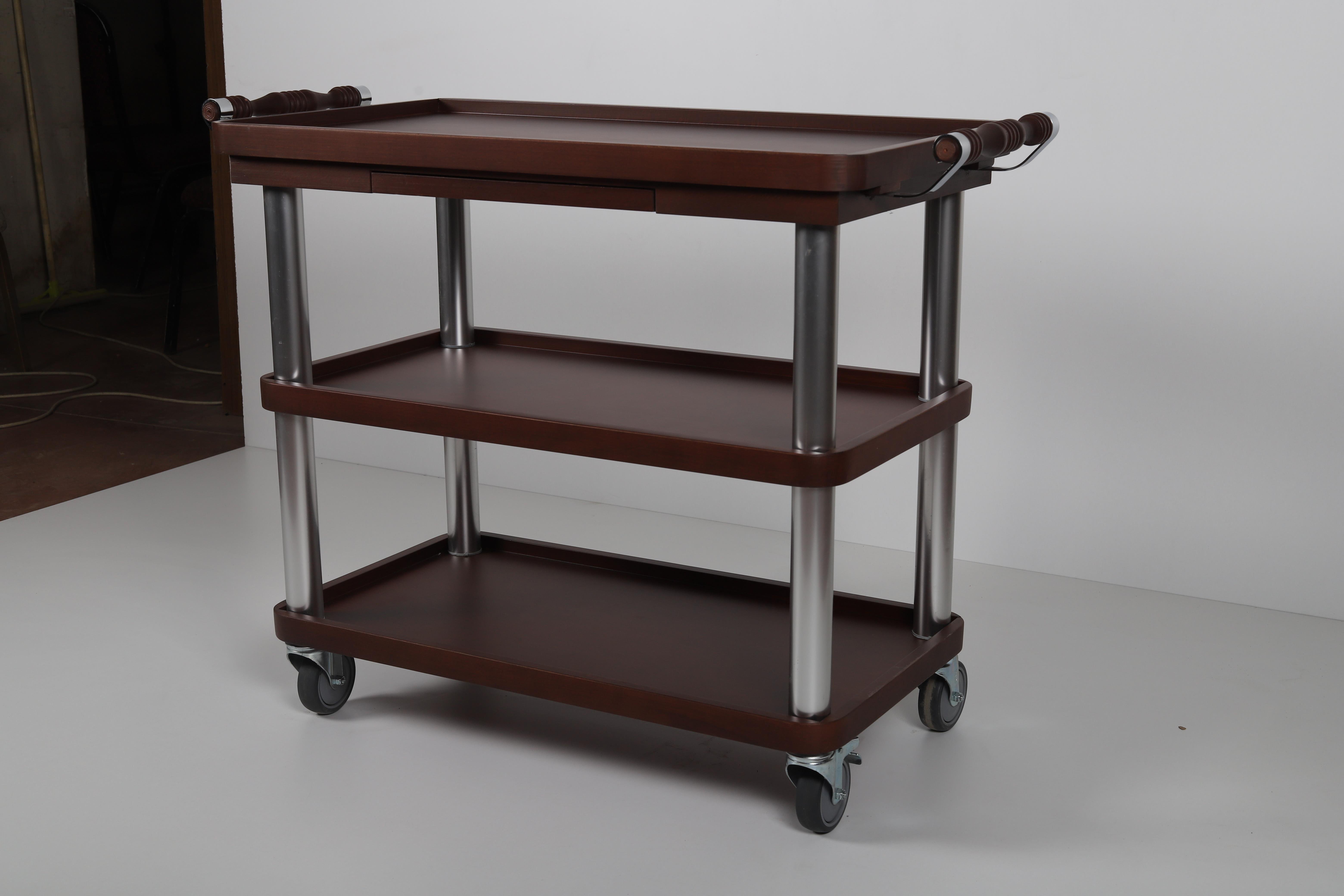 Ydg SA03 Ahşap Servis Arabası, 3 Katlı, 103x49x94 cm