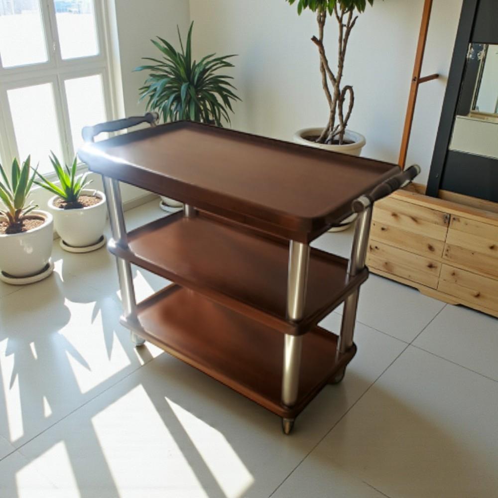 Ydg SA08 Ahşap Servis Arabası, 3 Katlı, 88x53x75 cm