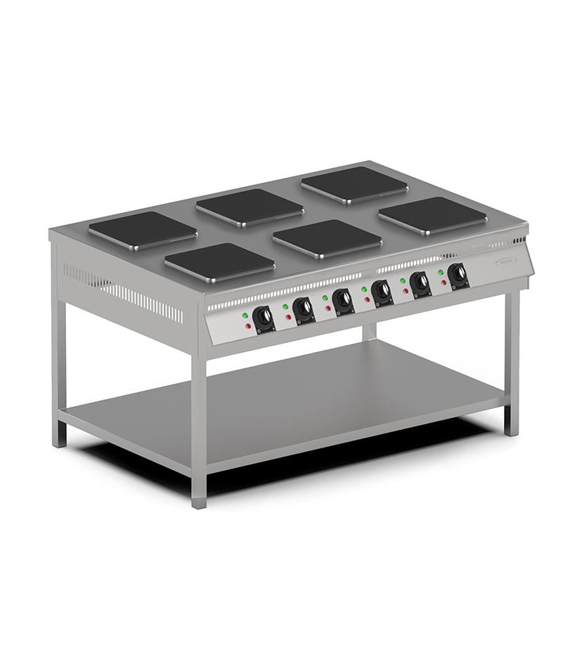 Pimak MX27-6, Taban Raflı Ocak, Elektrikli, 6 Gözlü, 150x100x85