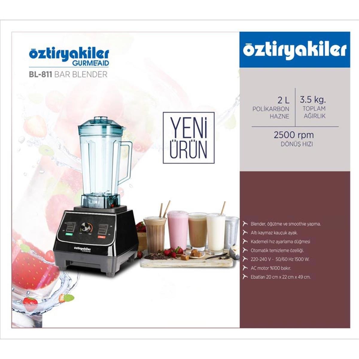 Bar Blender 2 Litre BL 811 Öztiryakiler