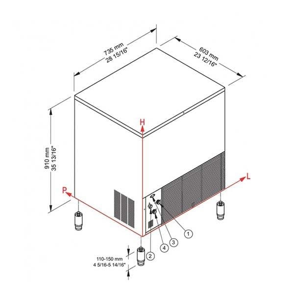 Brema CB 840 Küp Buz Makinesi, 85 Kg/Gün Kapasiteli, 40 Kg Depolama Hazneli
