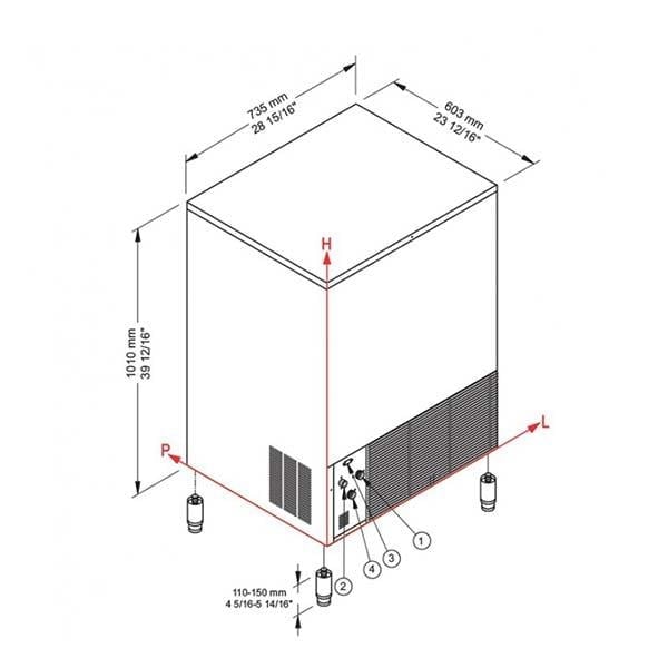 Brema CB 955 Küp Buz Makinesi, 95 Kg/Gün Kapasiteli, 55 Kg Depolama Hazneli