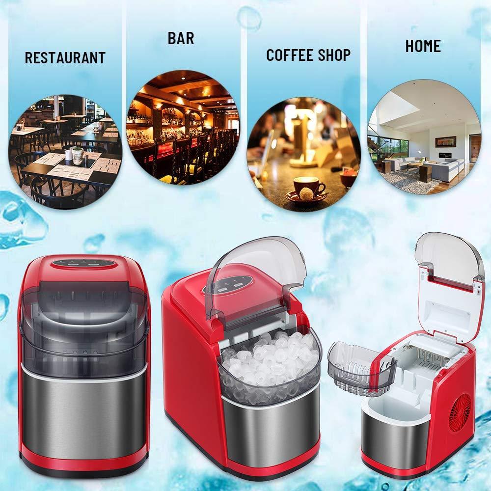 Vosco Set Üstü Buz Makinesi, 12 kg/gün Kapasiteli, Manuel, Kırmızı, HZB-12C