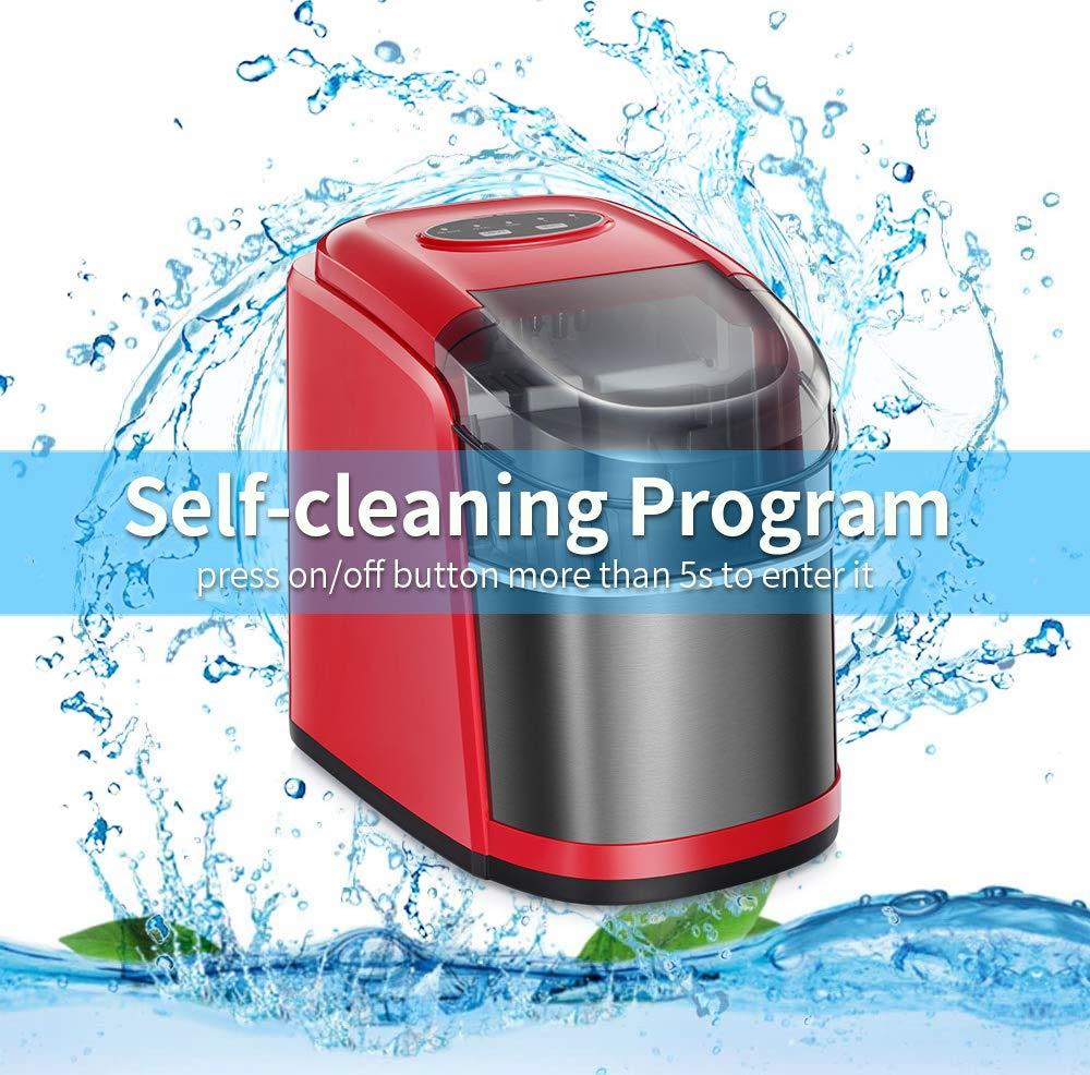 Vosco Set Üstü Buz Makinesi, 12 kg/gün Kapasiteli, Manuel, Kırmızı, HZB-12C