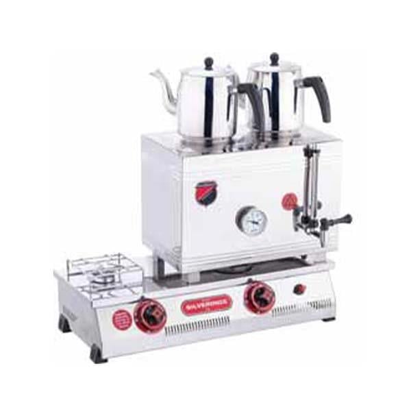 Işıkgaz Silverinox 2065-D 40 Model Kaynaklı Çay Ocağı, Çift Taban, 2 Demlikli, 28 L, Doğalgazlı
