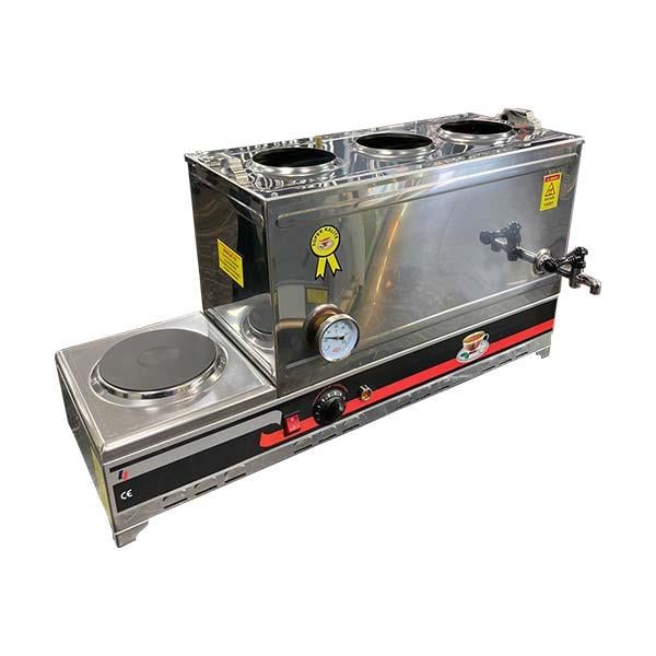 Sever Çelik Çay Kazanı, No 55, Elektrikli, 3 Demlikli