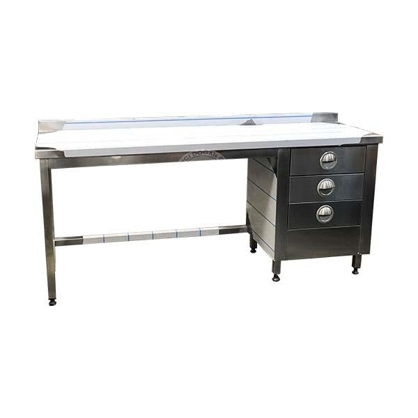 Ydg YDG190.70.85-CEK Paslanmaz Çalışma Tezgahı, Blok Çekmeceli, 190x70x85 cm