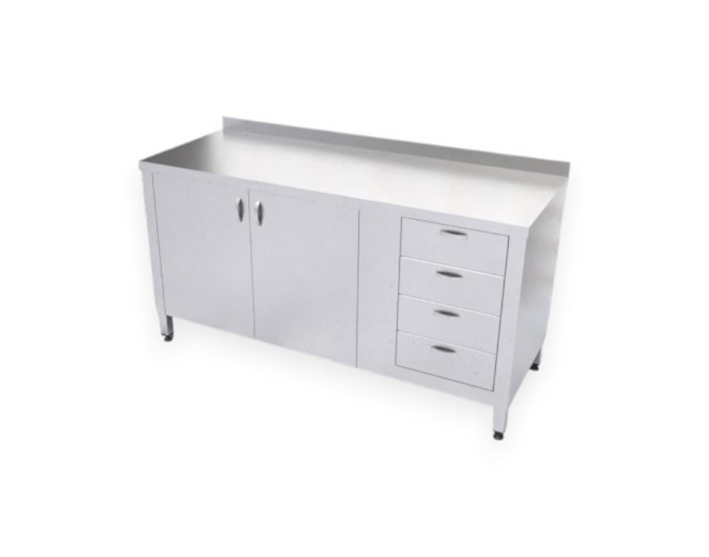 Çalışma Tezgahı Dolaplı Dört Çekmeceli, Inox 430, 160x60x85 Cm