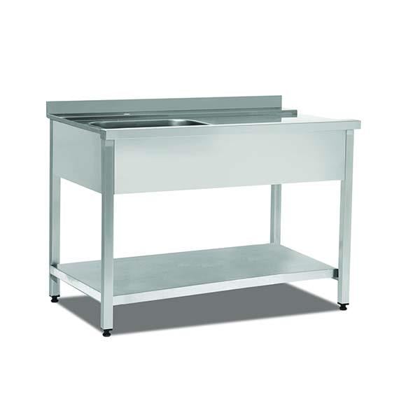 Empero EMP.BYG.75120-1ET-L Bulaşık Maki̇nesi̇ Gi̇ri̇ş Tezgahı, Tek Evyeli, Taban Raflı, Sol, 120x75x89 cm