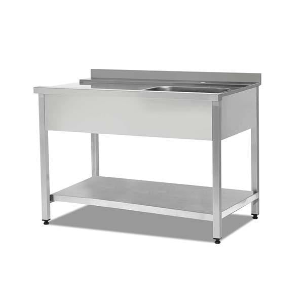 Empero EMP.BYG.7560-1ET-R-K Konveyörlü Bulaşık Maki̇nesi̇ Gi̇ri̇ş Tezgahı, Tek Evyeli, Taban Raflı, Sağ, 60x75x89 cm