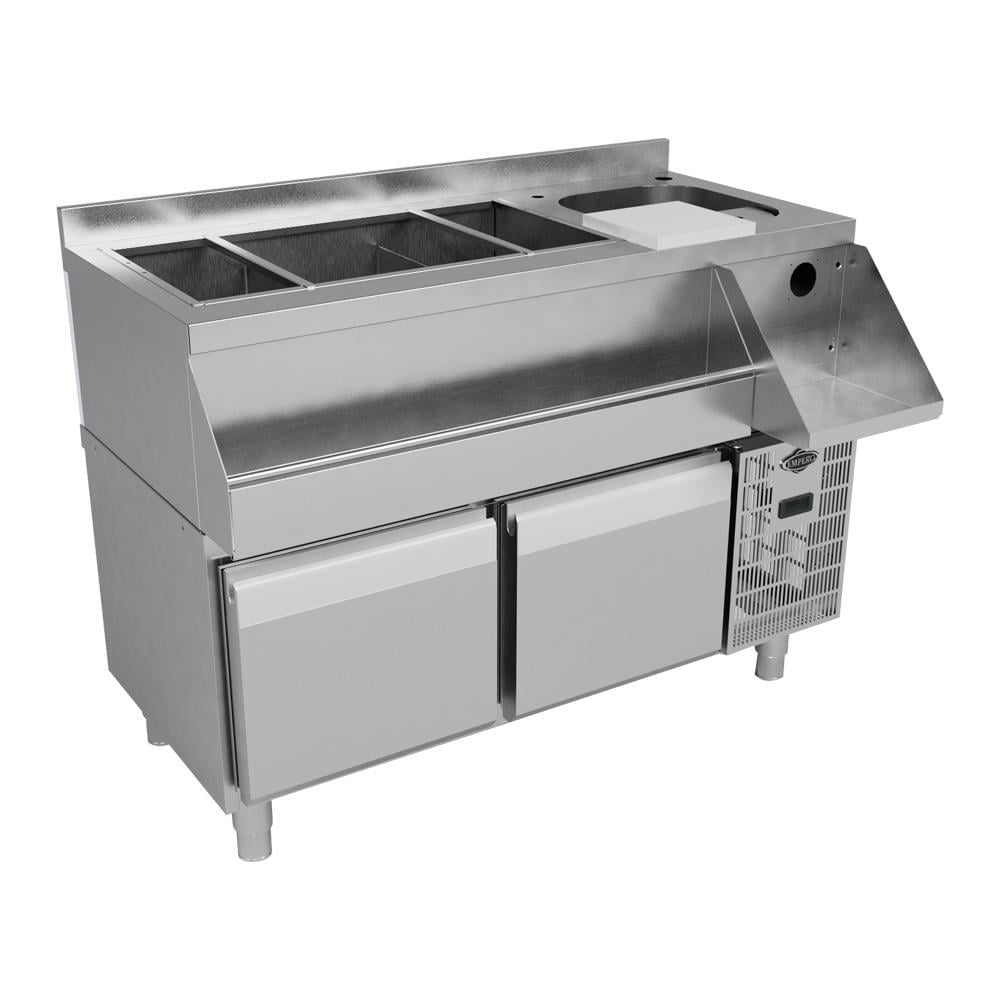 EMPERO Set Altı Derin 2 Çekmeceli Buzdolabı + Kokteyl Tezgahı EMP-120.60.01-S-T-C 